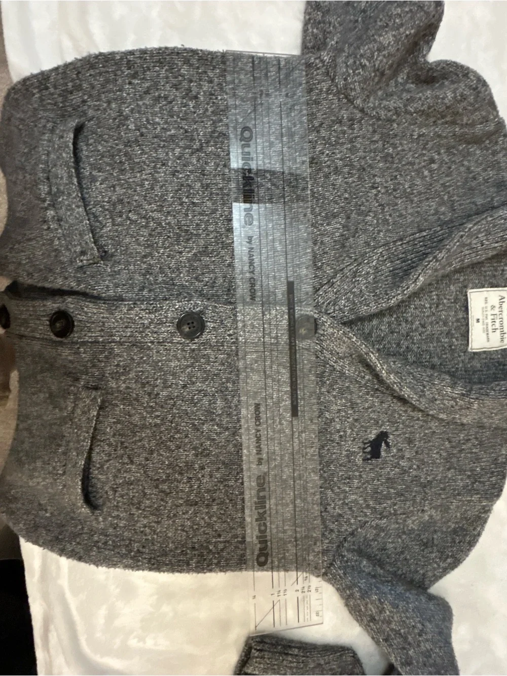 Abercrombie & Fitch Gray Shawl Collar Button Cardigan Sweater Men’s M